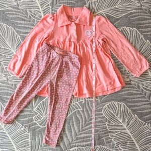 BCBGirls 100% Cotton Toddler Girl Long Sleeve Shirt Top & Matching Pants